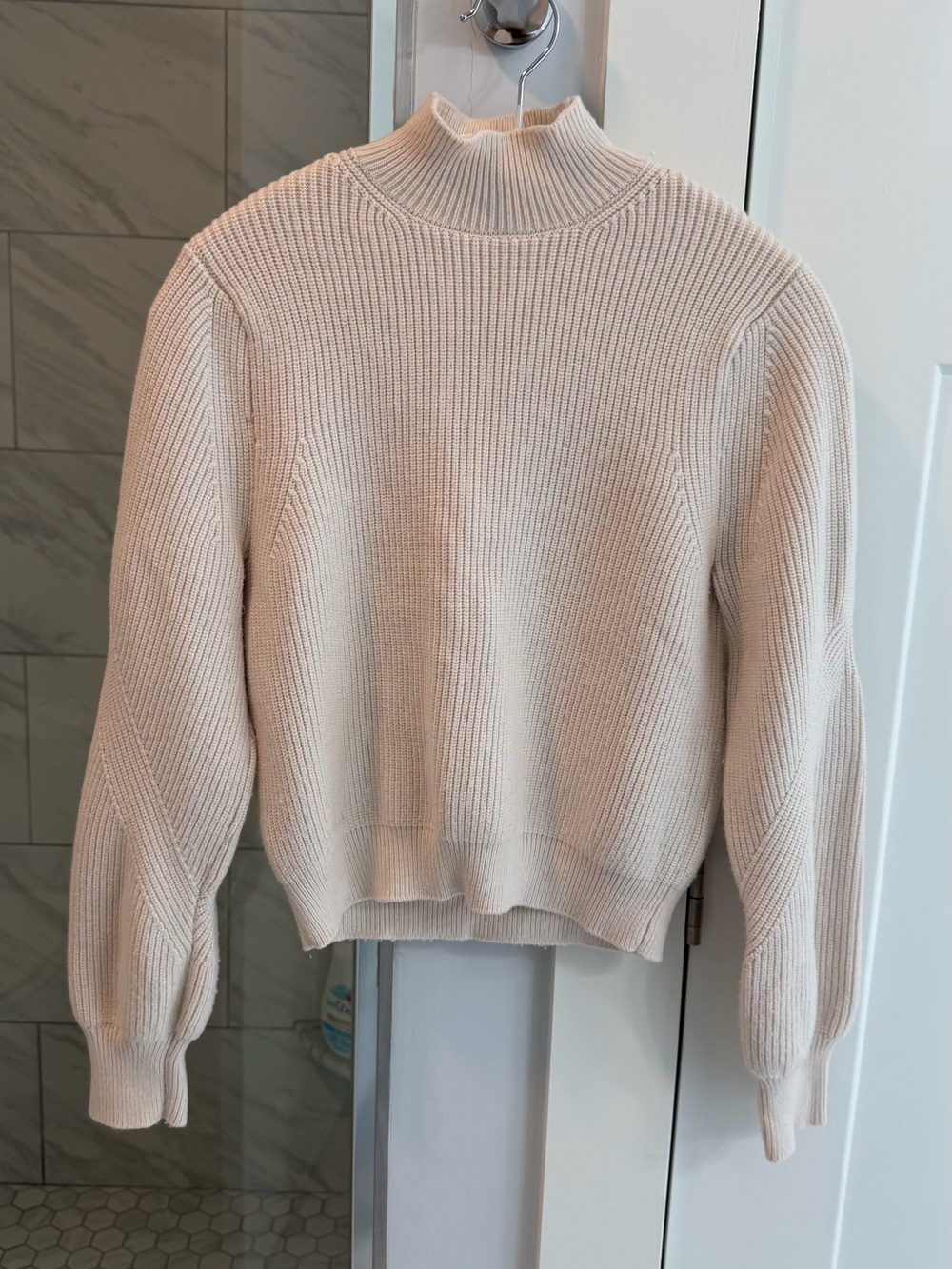 ZARA Mock Neck Ribbed Knit Long Sleeve Sweater in size S.